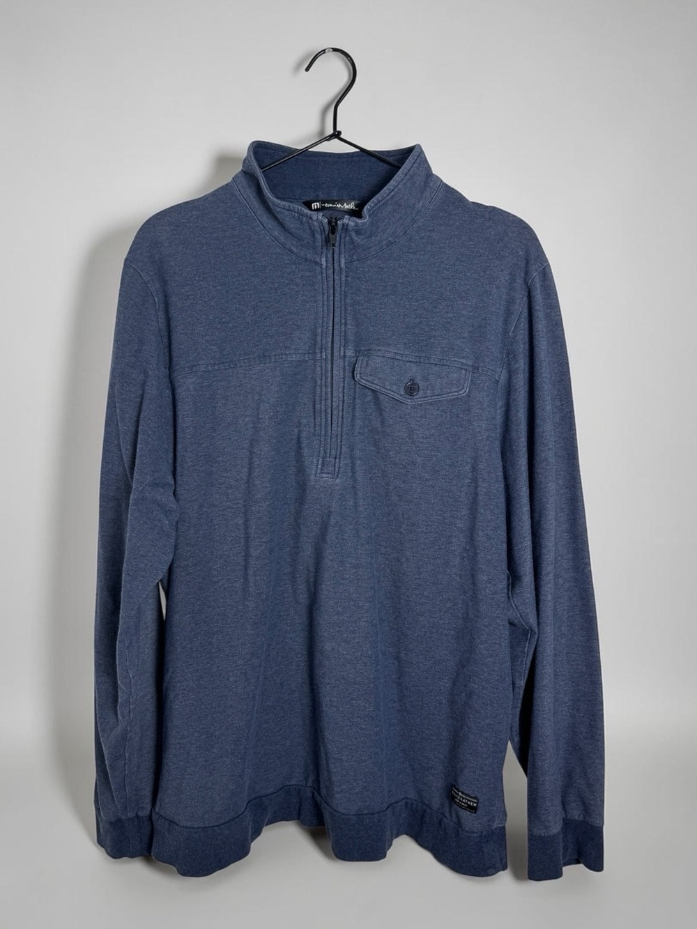 Travis Mathew Heather Blue Quarter Zip Pullover